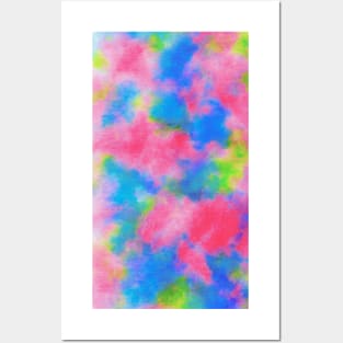 BLUE & PINK MODERN TRENDY COOL ABSTRACT PATTERN Posters and Art